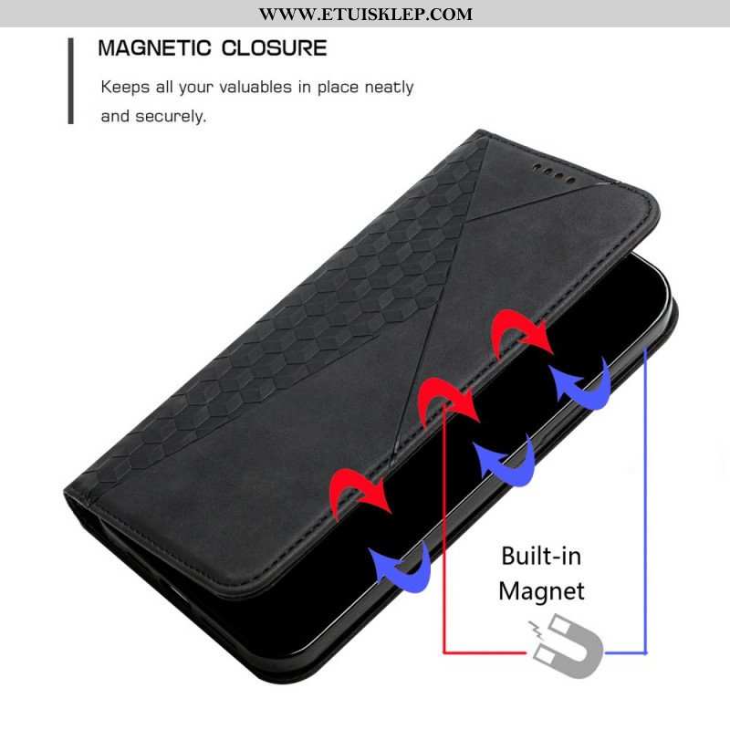 Etui Na Telefon do Samsung Galaxy S21 Ultra 5G Etui Folio Efekt Geo Skóry